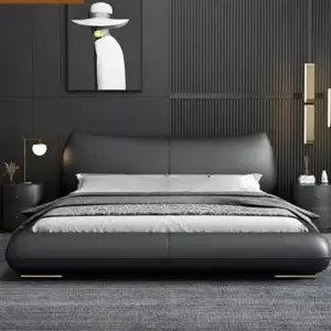 سرير جلد بتصميم مميز فاخر