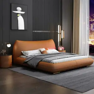 سرير جلد بتصميم مميز فاخر
