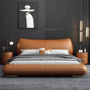 سرير جلد بتصميم مميز فاخر