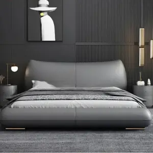 سرير جلد بتصميم مميز فاخر