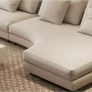 | كنب زاوية بضلع منحني بتصميم اوروبي