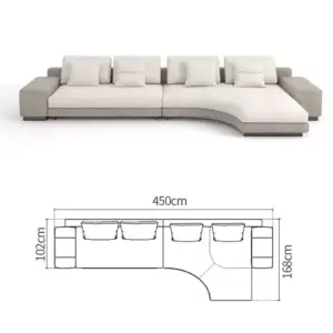 | كنب زاوية بضلع منحني بتصميم اوروبي