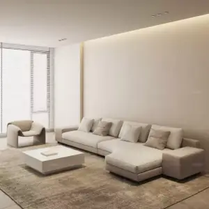 | كنب زاوية بضلع منحني بتصميم اوروبي