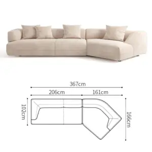 | كنب زاوية منحني بتصميم حديث