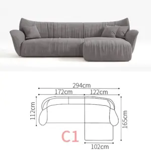 | كنب زاوية أنيق مصنوع من خشب هندسي