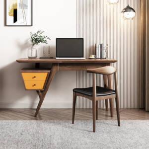 مكتب خشبي فاخر مع تصميم جانبي مودرن 2 | مكتب خشبي فاخر مع تصميم جانبي مودرن