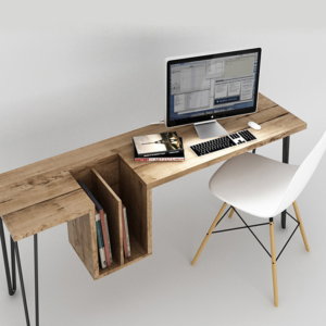 مكتب خشبي بخزانة مبتكرة 2 | مكتب خشبي بخزانة مبتكرة