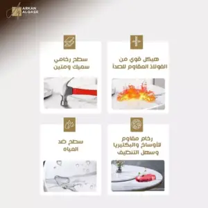 | طقم طاولة طعام فخم لـ 6 أشخاص – تصميم عصري بكراسي متنوعة – سطح رخامي – أرجل ذهبية