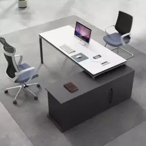 مكتب مع وحدة جانبية بتصميم فاخر