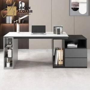 مكتب مع خزانة جانبية علي الطراز الحديث
