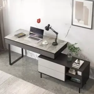 مكتب اداري مع خزانة جانبية مصممة بحرفة 4 مكتب اداري مع خزانة جانبية مصممة بحرفة