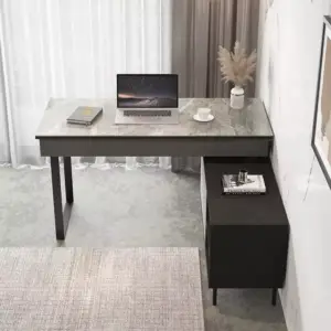 مكتب اداري مع خزانة جانبية مصممة بحرفة 5 مكتب اداري مع خزانة جانبية مصممة بحرفة