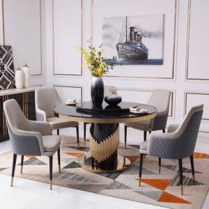 طاولة طعام رخام دائرية