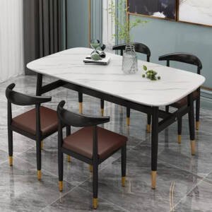 | طاولة طعام مع كراسي بتصميم فاخر