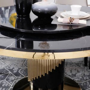 طاولة طعام رخام دائرية 2 | طاولة طعام رخام دائرية