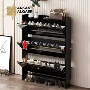 خزانة احذية 3 ارفف بتصميم فاخر 2 خزانة احذية 3 ارفف بتصميم فاخر