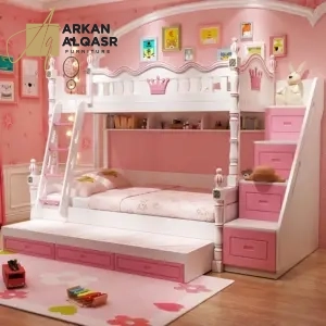 سرير أطفال كوين فاخر – تصميم فاخر مبطن – قاعدة خشبية متينة – متوفر بألوان متعددة