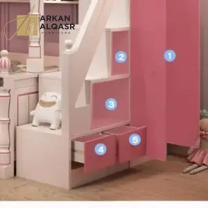 سرير أطفال كوين فاخر – تصميم فاخر مبطن – قاعدة خشبية متينة – متوفر بألوان متعددة