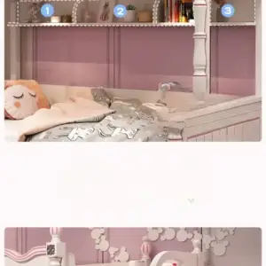 | سرير أطفال كوين فاخر – تصميم فاخر مبطن – قاعدة خشبية متينة – متوفر بألوان متعددة