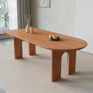 | طاولة طعام خشبية بتصميم يدوي عالي الجودة