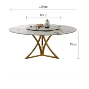 | طاولة طعام دائرية بسطح رخام