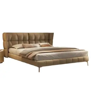 سرير جلدي إيطالي لغرفة نومك مع 2 كومود