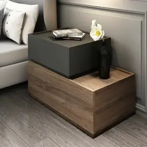 | طاولة جانبية مودرن 2 درج بتصميم متدرج