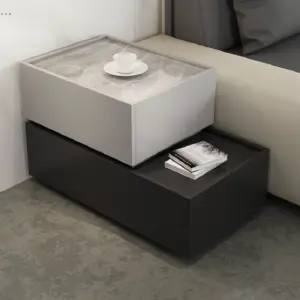 | طاولة جانبية مودرن 2 درج بتصميم متدرج