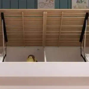 | سرير أطفال دورين بتصميم مميز - آمن وعصري - خشب هندسي عالي الجودة - مناسب للمساحات الصغيرة