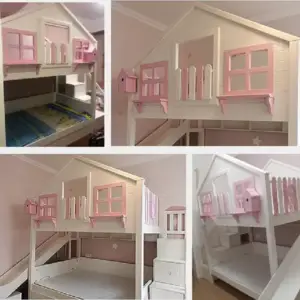 | سرير أطفال دورين بتصميم مميز - آمن وعصري - خشب هندسي عالي الجودة - مناسب للمساحات الصغيرة