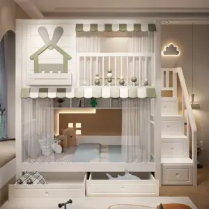 سرير أطفال دورين مريح – تصميم آمن بزاوية ناعمة – خشب متين وسلال تخزين – مثالي للمساحات الصغيرة 5 | سرير أطفال دورين مريح – تصميم آمن بزاوية ناعمة – خشب متين وسلال تخزين – مثالي للمساحات الصغيرة