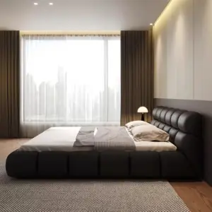 | سرير نوم من جلد بتصميم ايطالي