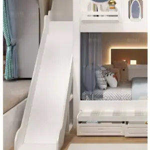 | سرير أطفال فضائي بطابقين مع مزلق عملي