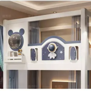 | سرير أطفال فضائي بطابقين مع مزلق عملي