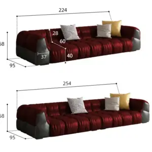 | كنب صاله جلد بتصميم مودرن