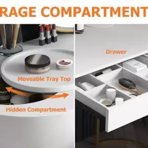 | طاولة تزيين مع مرأة وكرسي مودرن