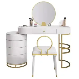 | طاولة تزيين مع مرأة وكرسي مودرن