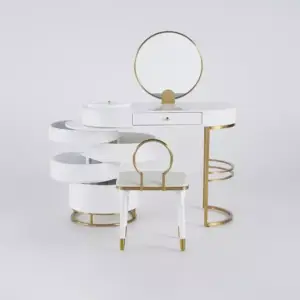 | طاولة تزيين مع مرأة وكرسي مودرن