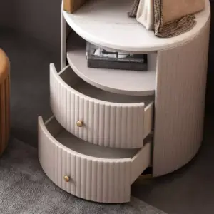 طاولة تسريحة بخزانة دائرية 4 | طاولة تسريحة بخزانة دائرية