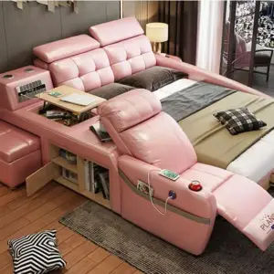 سرير مع كرسي وخزانات متعددة 2 سرير مع كرسي وخزانات متعددة