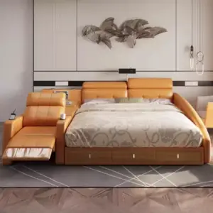 سرير مع كرسي وخزانات متعددة 1 سرير مع كرسي وخزانات متعددة