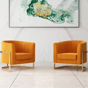 | كرسي استرخاء منفرد من الاستيل المذهب