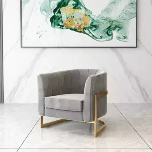 كرسي استرخاء منفرد من الاستيل المذهب