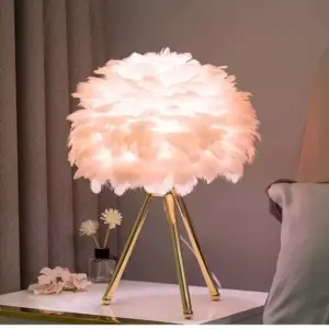 اضاءة اباجورة جانبية شيك من الريش الطبيعى 7 اضاءة اباجورة جانبية شيك من الريش الطبيعى