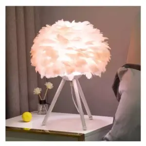 اضاءة اباجورة جانبية شيك من الريش الطبيعى 9 اضاءة اباجورة جانبية شيك من الريش الطبيعى