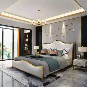 سرير غرفة نوم مميز مع طاولات جانبية 2 سرير غرفة نوم مميز مع طاولات جانبية