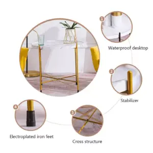 | طاولة جانبية رخامية بسيطة