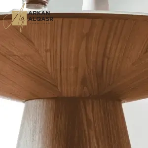 طاولة خشب دائرية مودرن بتصميم بسيط
