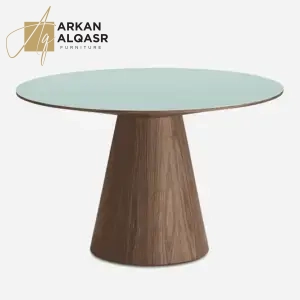 طاولة خشب دائرية مودرن بتصميم بسيط