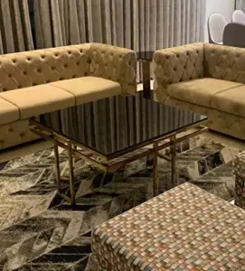 طاولة قهوة رئيسية من الاستيل المذهب